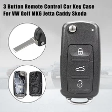 3 Button Flip Key Remote Fob Case for VW Volkswagen Golf MK6 Polo Caddy Beetle *