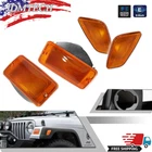For 1997-2006 Jeep Wrangler TJ Amber Bumper Signal Fender Side Marker Light 4PCS