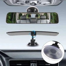 Car Interior Mirror View Rear Wide Flat Cup Suction Universal Angle Adjustable