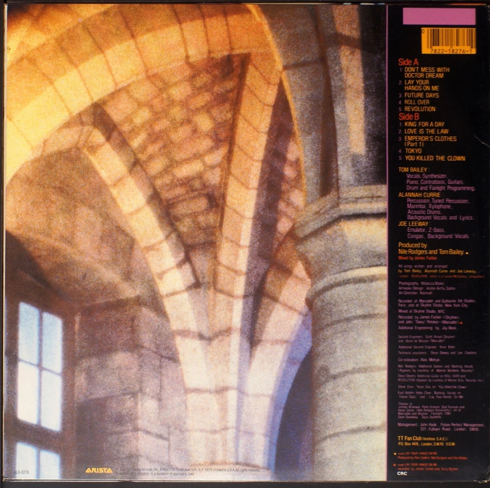 Thompson Twins - Here's To Future Days [NH08-057] original LP - Image 2 of 2