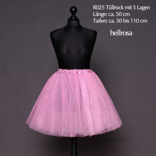 Tüllrock Tütü 5 Lagen 50cm Länge Ballettrock Tanzrock Kostüm Fasching 2025 - Bild 10 von 16