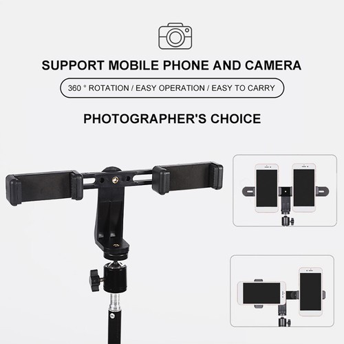 Dual Camera Phone Clip 360° Rotating Plastic Durable Mobile Phone Stand Holder - Photo 6 sur 11