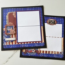 Premade Scrapbook Pages 12x12 - Land That I Love - USA - 4th of July