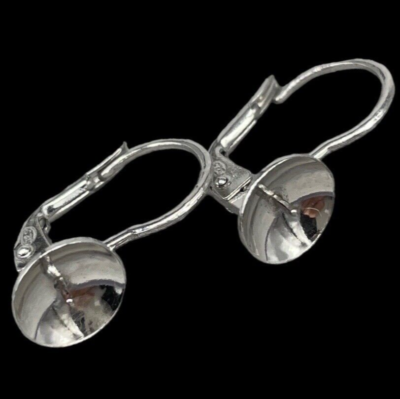 Boucles D'oreilles Pendantes Argent 925 Avec Fermoir Monachina – Pour Perles