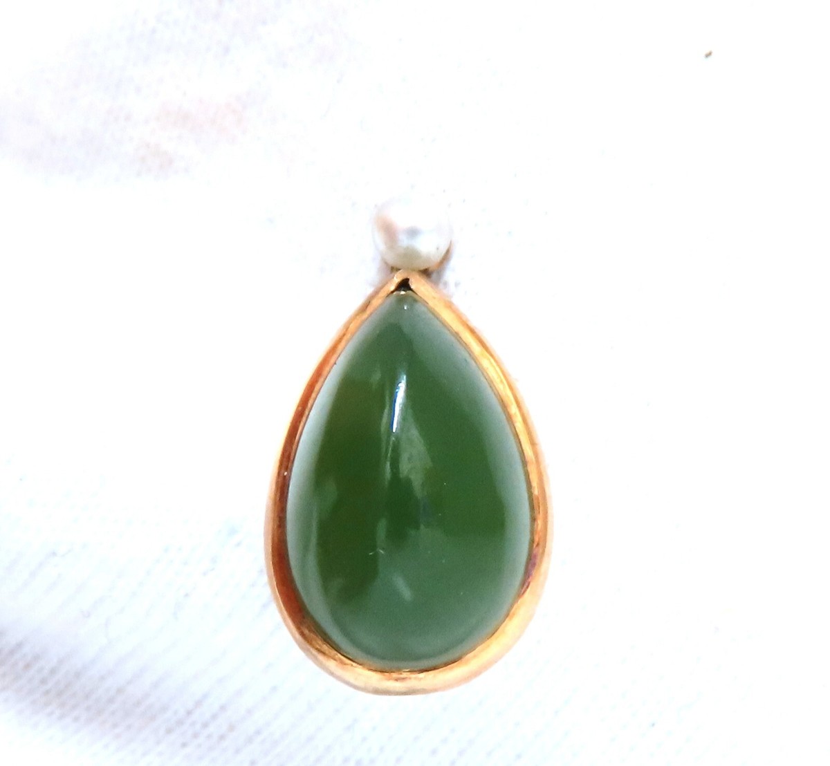 Natural American Green Jade Hat stick Pin scarf 14kt gold Natural American Green Jade Hat stick Pin scarf 14kt gold  main image 2