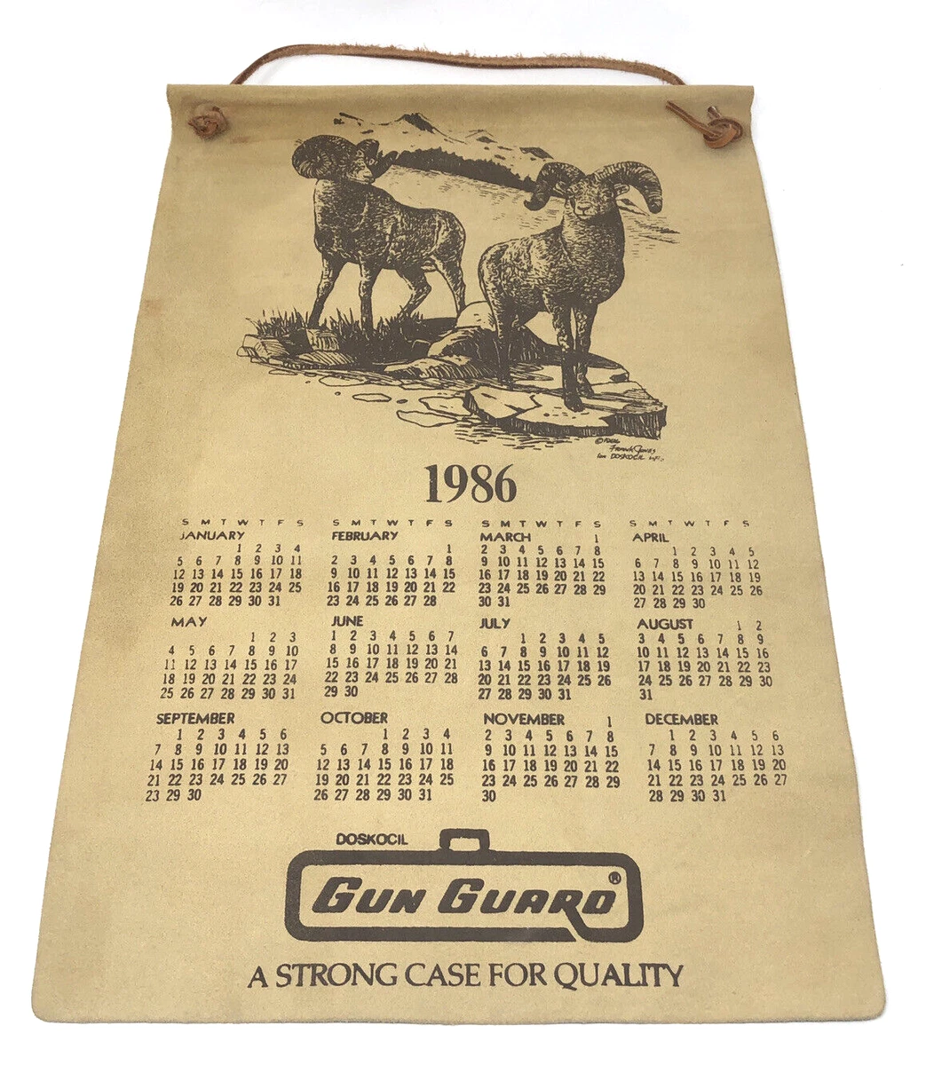 Vintage 1986 Calendar Gun Guard Doskocil Suede Banner Frank Jones Big Horn  Sheep | eBay