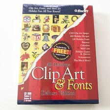 All Holidays Clip Art and Fonts Deluxe Edition CD ROM Windows 95/3.1 SEALED