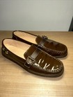 Louis Vuitton Women’s Brown Patent Leather Drivers Loafers Shoes Size 37 — photo 1