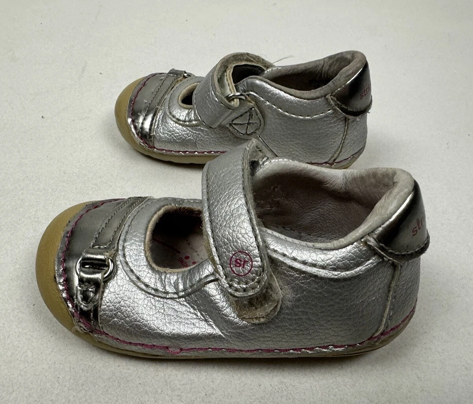 Stride Rite Bebé Niña Zapatos Talla 3M 3 Infantil Gris Astilla Buttercup MARY JANE Foto 2 de 4