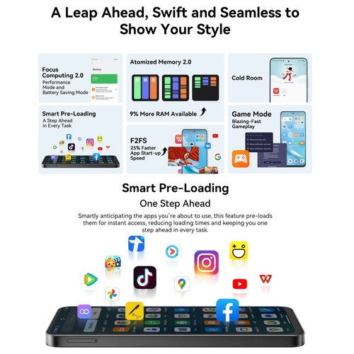 Blackview SHARK 9 8GB+256GB Cell Phone Android 14 Global Vision 50MP Camera - Picture 16 of 24