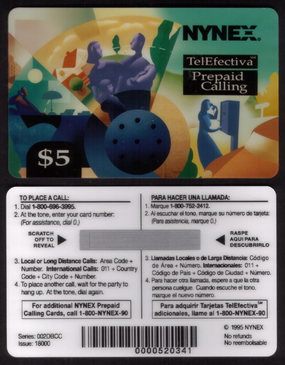 Eng/Span (White Denom Modern Art: With Woman on Payphone (1995) Phone Card