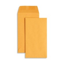 Kraft Coin Envelopes 3.5 x 6.5 Brown Paper Number 7 Gummed Seal