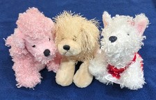 Ganz Webkinz Lot of 3 Dogs...Pink Poodle...White Terrier...Golden Retriever Cute