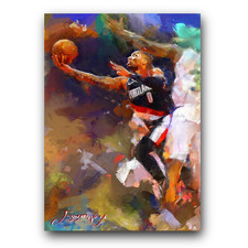 Damian Lillard #6 Art Card Limited 29/50 Vela Signed (Portland Trail Blazers)