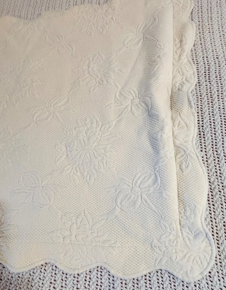 Colchas S Domingos Almohada Sham King Mezcla de Algodón Marfil Damasco Matelasse Vieira Foto 3 de 4