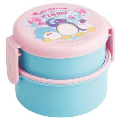 Skater 500ml 2-Tier Lunch Box Pingu x Tuxedosam Bento Box