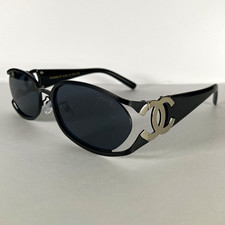 CHANEL 2508 Designer Oval Sunglasses Black Frame Tinted UV400 17-138