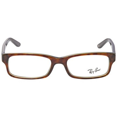 Ray-Ban RX 5187 2445 50 Gloss Tortoise on Green Frame Mens Optical Eyeglasses