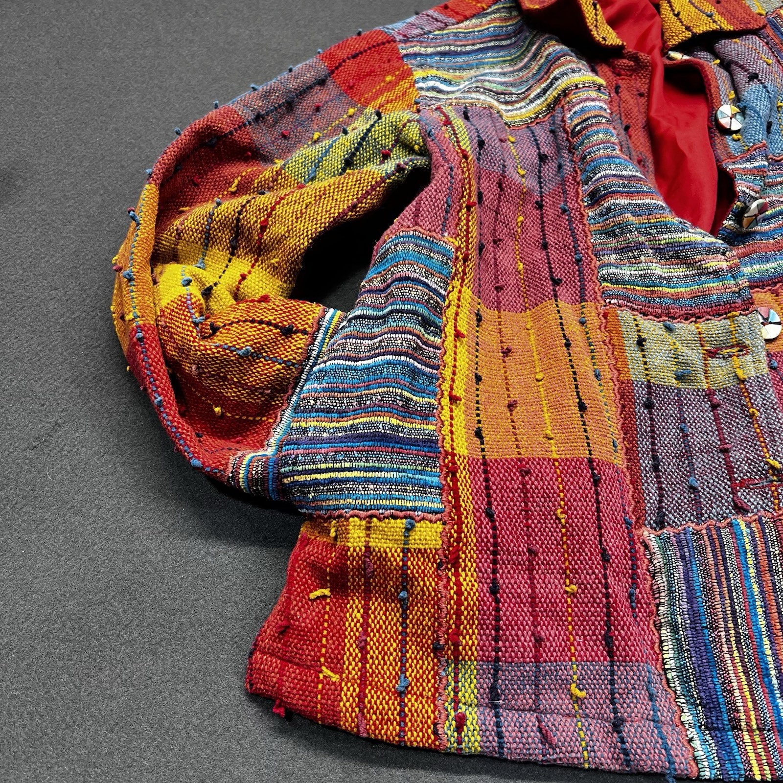 Travel Smith Patchwork Button Up 100% Cotton Blaz… - image 5