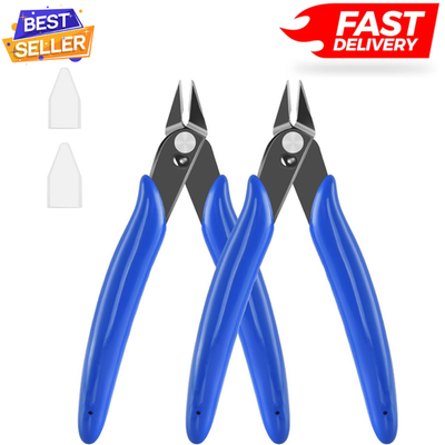 #ad 5 Inch Micro Flush Cutter 2 Pack Small Wire Cutters Spring Loaded Cutting Plier $8.95