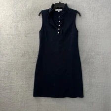 Jean Pierre Klifa Womans Shirt Dress Blue Solid Small Cotton Blend Sleeveless