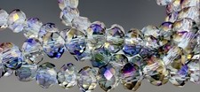 4mm Faceted Glass Beads Rondelle 7  Strand