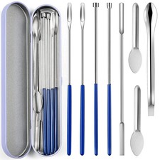 8-Piece Micro Tiny Spoon  Spatula Set   Lab Scoop  Filling Tray