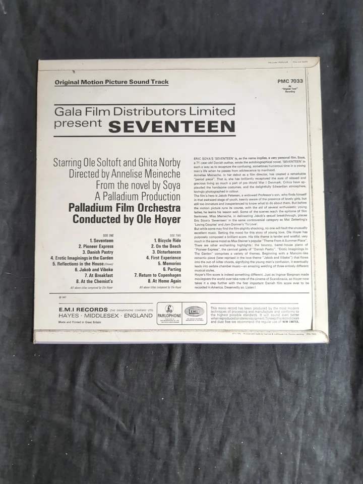 SEVENTEEN Original Soundtrack LP Eric Soya 1967 Ex/Ex. P258 Foto 2 de 4
