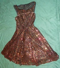 Womens Teens Southeastern Performance Stage Dance Sequined Dress Size 00 Small
