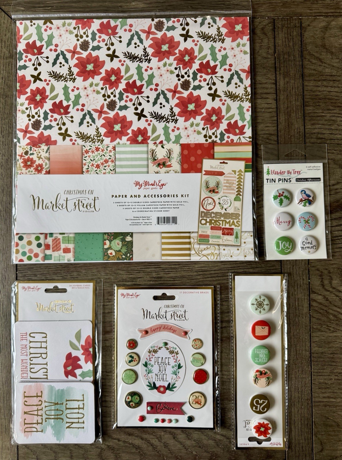 My Mind’s Eye *CHRISTMAS ON MARKET STREET* Paper Collection *5 PC LOT* MME New