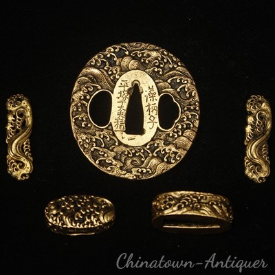 Tsuba Guard Menuki Fuchi Kashira For Japanese Katana Sword
