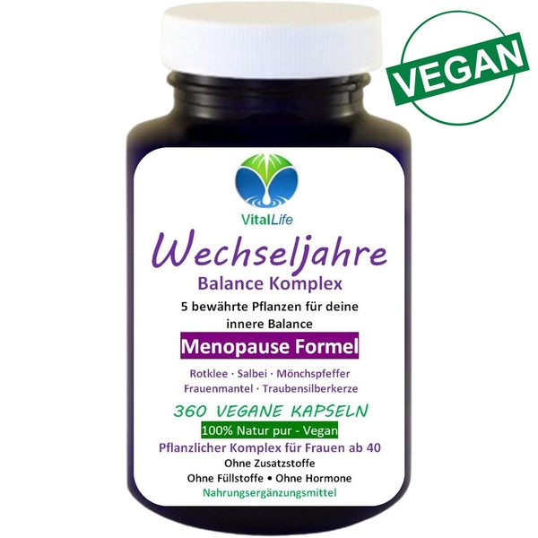Wechseljahre Komplex Vegan 360 Kapseln, Menopause Formel. 27420-360-image