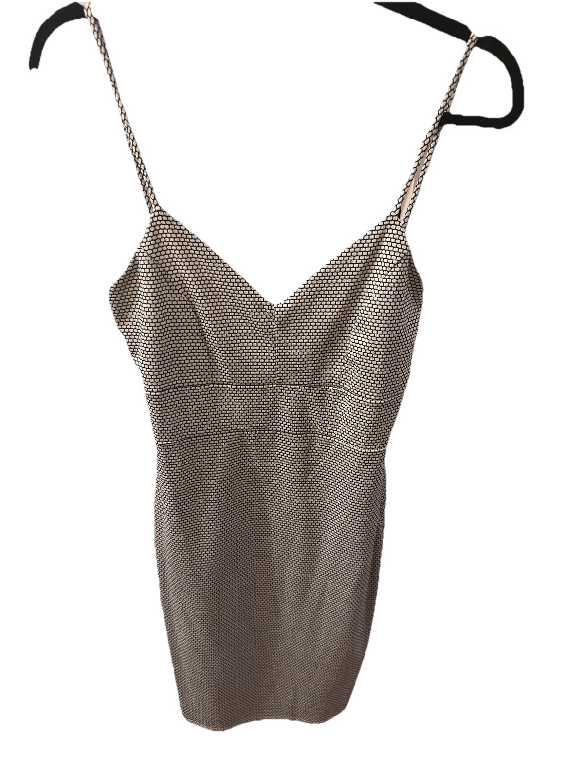 Women’s Mini Bodycon Hexagonal Black/White Spaghetti Strap Mini Dress M