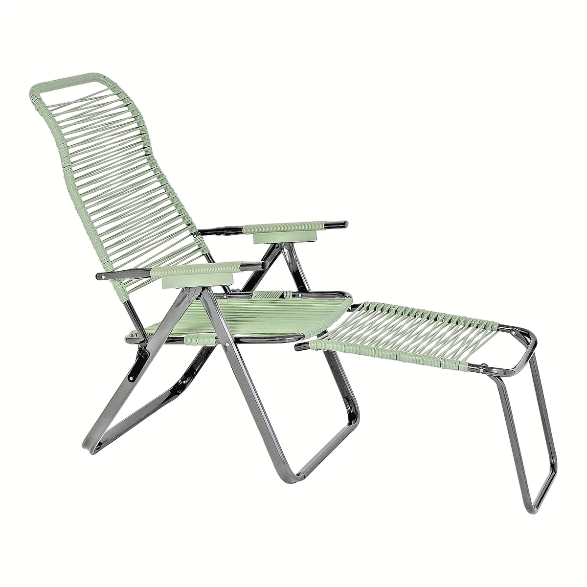 Sedia Pieghevole Da Giardino Con Schienale Alto E Cuscino, Lettino Prendisole Relax, Blu, MAT-COMPANY