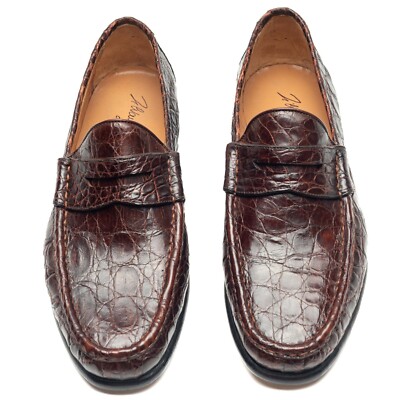 Chaussures De Luxe Silvano Lattanzi En Cuir D'alligator/crocodile - Taille UK 7.5/US 8.5/EU 41.5 - Marron