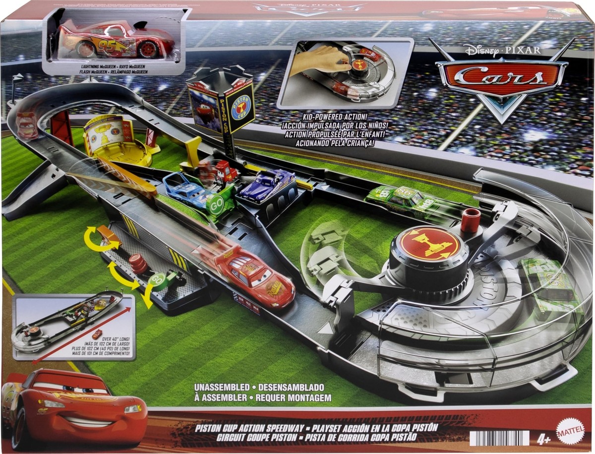 Disney Pixar Cars Piston Cup Action Speedway Playset Interactive