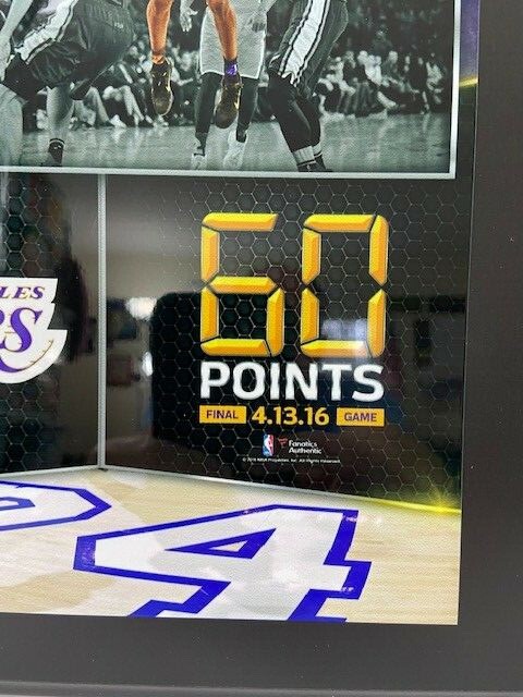 Kobe Bryant Los Angeles Lakers Fanatics 60 Point Game Plaque x 13