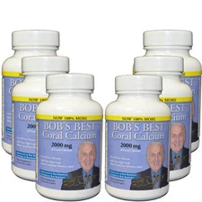 Bob's Best Coral Calcium 2000 by Bob Barefoot 6-90CT Bottles