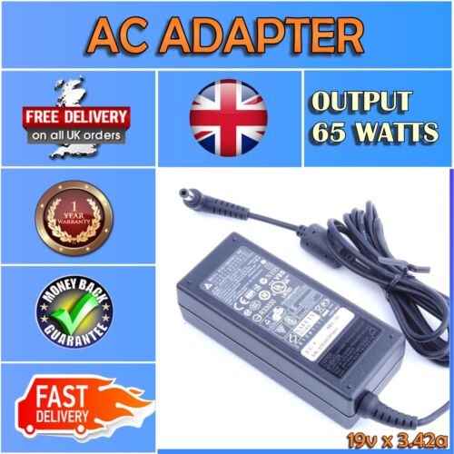 REPLACEMENT FOR TOSHIBA SATELLITE L20-204 65W (19V, 3.42A) AC ADAPTER CHARGER - Picture 1 of 7