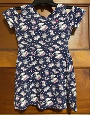 Limited Too Peep Shoulder Unicorn Dress Girls Size Medium 5/6