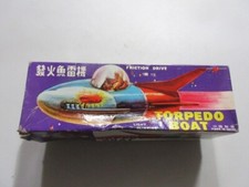 Vintage Friction Drive Tin Toy Torpedo Boat MF923