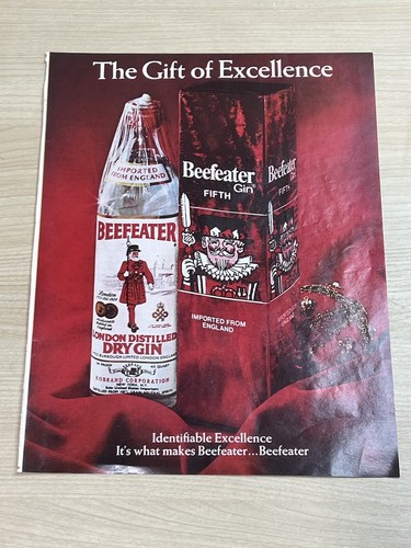Beefeater Dry Gin London England Gift 1970 Vintage Print Ad Life Magazine