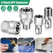 3/8 Inch Pressure Washer Hose Adapter Fitting Quick Connect Male Thread 6000 PSI
