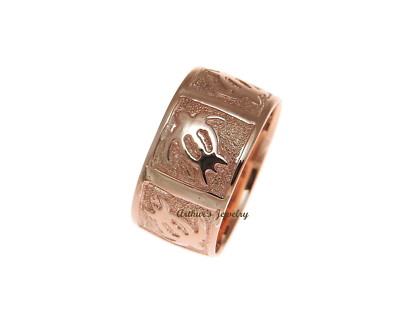 14K MASSIVER RING ROSÉGOLD 8 MM MASSGESCHNEIDERT PERSONALISIERT HAWAIIANISCHER HONU SCHILDKRÖTE