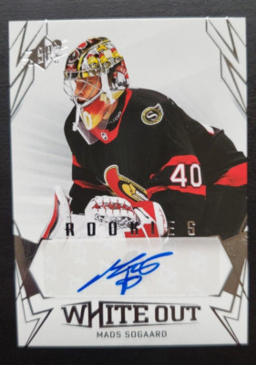 2022-23 UD SPX Mads Sogaard White Out Rookie Auto #WOR-MS Senators
