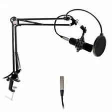 NEW Pyle PMKSH01 Suspension Boom Scissor Microphone Stand Universal Table Mount