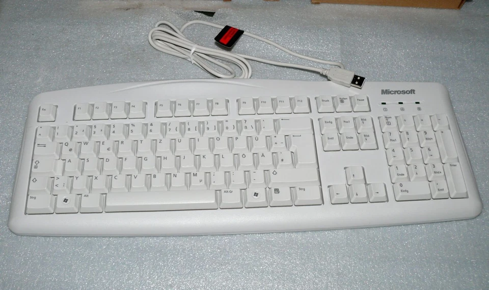 Microsoft 1406 PC Tastatur Kabelgebundene USB Desktop Computer 6JH-00028 Weiß - Bild 4 von 4