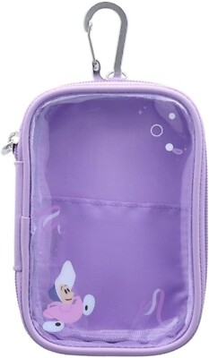 Disney Alice in Wonderland Clear Carry Pouch With Carabiner Curious Oysters New