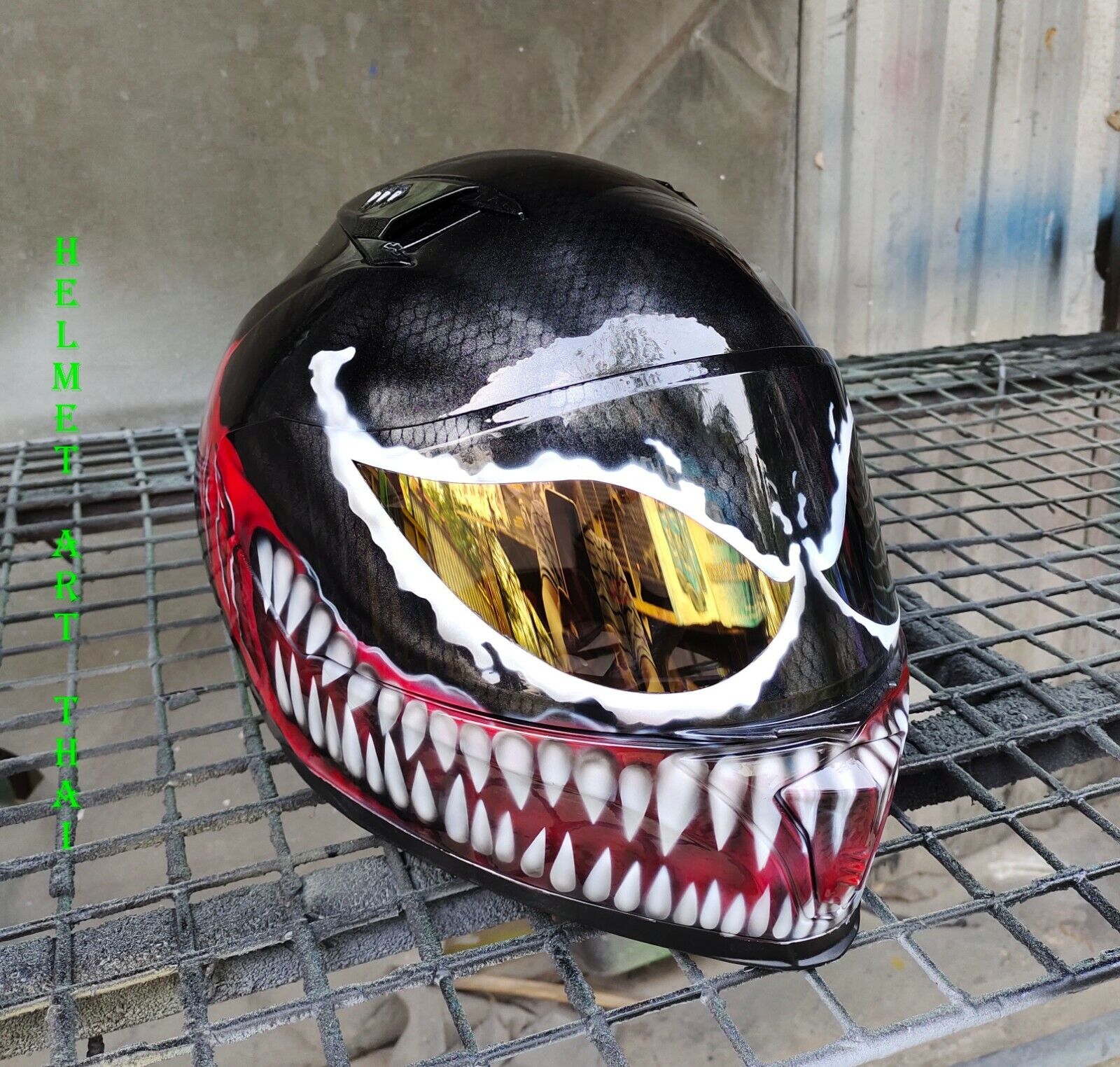 VENOM Custom Airbrushed Motorcycle Helmet | eBay