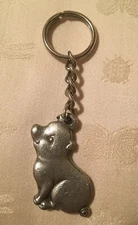 Vintage Radcliffe Pewter Keychain - I Love Pigs - 1983 Pig Keychain